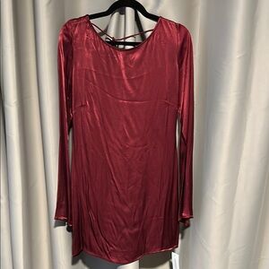 Rumored Burgundy Satin Dress size M NWT